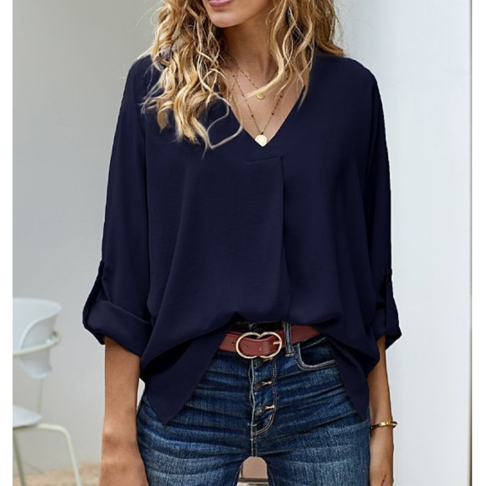 Navy Blue Oversize Blouse